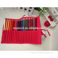 triangle color pencils in red cloth bag, senior grade color pencil/